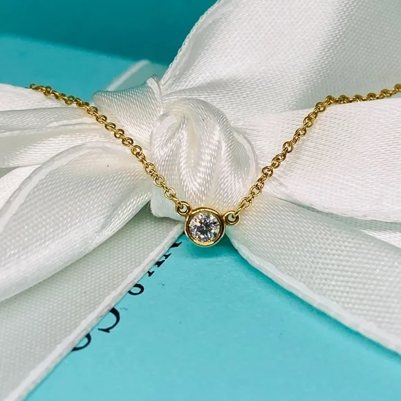 Tiffany & Co .12 carat Peretti diamond by the yard 18k necklace 16” - Picture 8 of 9